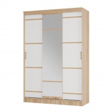 Сакура шкаф купе 1.5 дуб сонома/белый БТС Сакура шкаф купе 1.5 дуб сонома/белый БТС