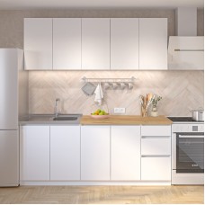 Кухонный гарнитур прямой «Зара», с столешницей, 2000×600 мм, цвет белый Кухонный гарнитур прямой «Зара», с столешницей, 2000×600 мм, цвет белый